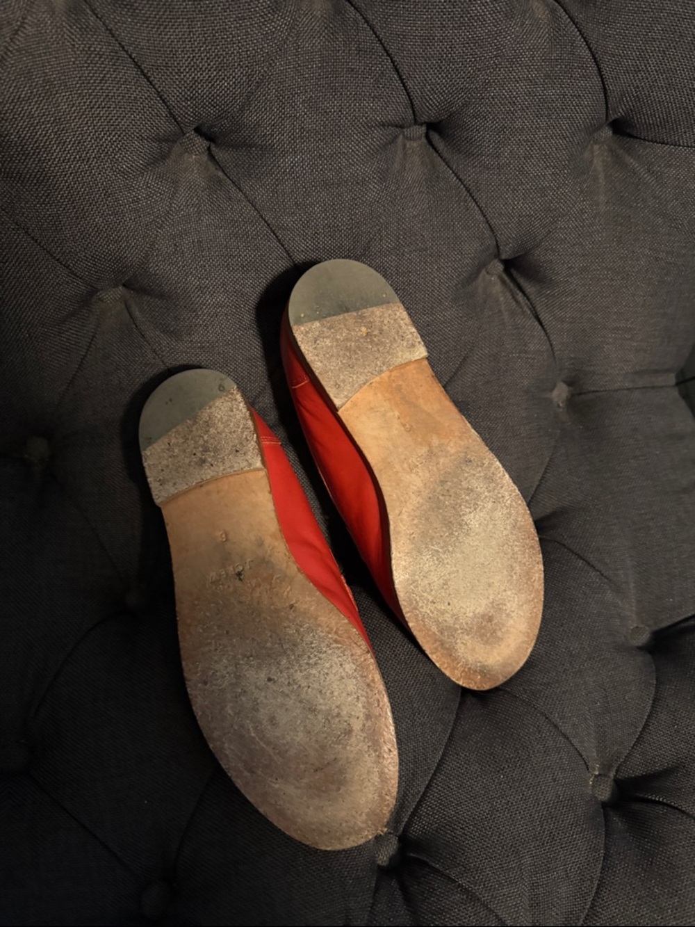 J. Crew Red Leather Women's Penny Loafers - Picture 3 of 4